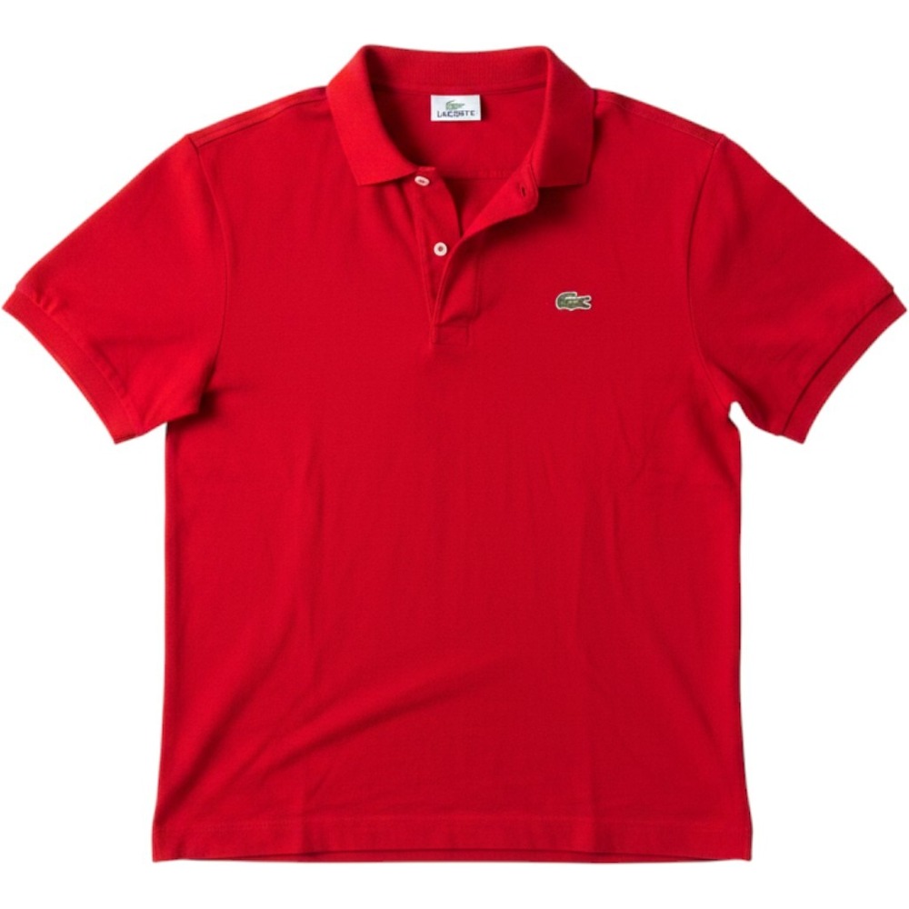 Lacoste Mens Red Short Sleeve Pique Cotton Polo Shirt Size 4 Medium Classic Fit